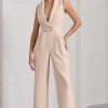 Endure | Stone Tailored Sleeveless Wide-Leg Jumpsuit
