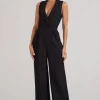 Endure | Tall Black Tailored Sleeveless Wide-Leg Jumpsuit