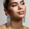 Flash | Silver Diamante Tassel Earrings