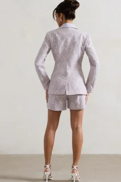 Florenza | Mauve Lace High-Waist Tailored Shorts