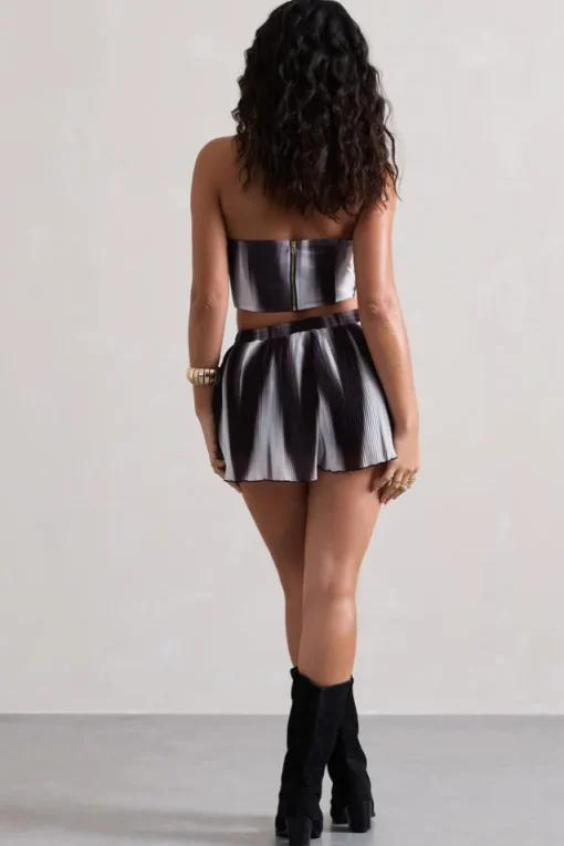Flow | Black Print Plisse Shorts