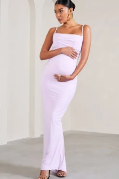 Flute | Lilac Maternity Cowl Bodycon Cami Maxi Dress