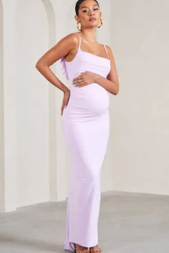 Flute | Lilac Maternity Cowl Bodycon Cami Maxi Dress