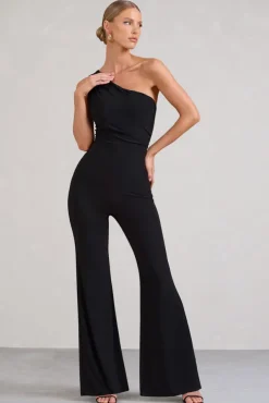 Gabby | Black One Shoulder Jumpsuit