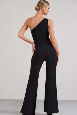 Gabby | Black One Shoulder Jumpsuit