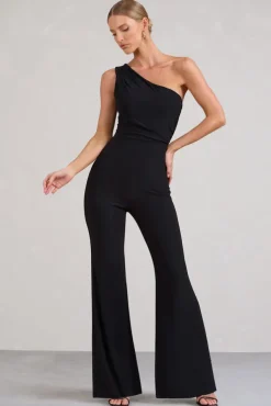 Gabby | Black One Shoulder Jumpsuit