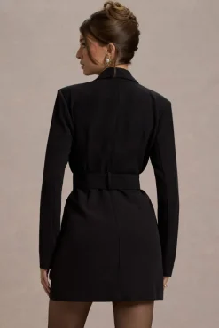 Genesis | Black Belted Utility Blazer Dress