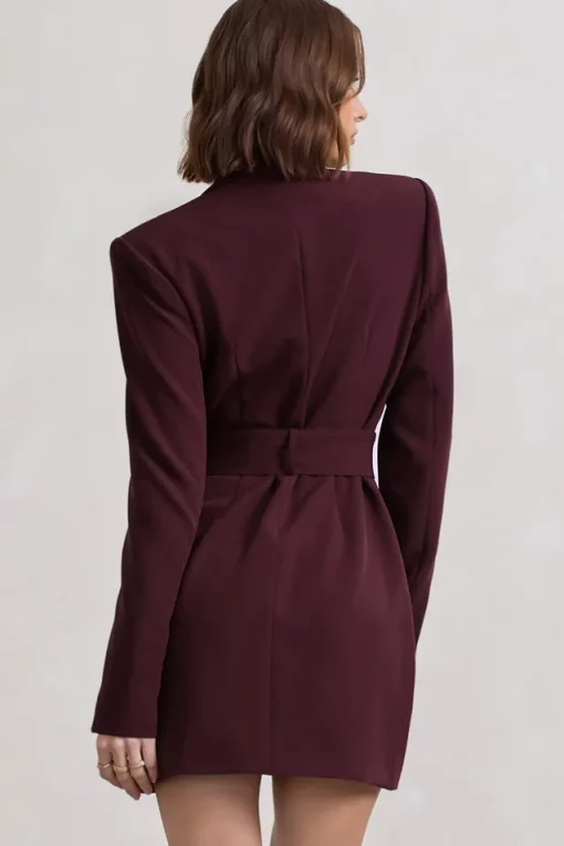 Genesis | Plum Belted Utility Blazer Dress