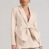 Gifted | Stone Plunge Blazer With Statement Bow
