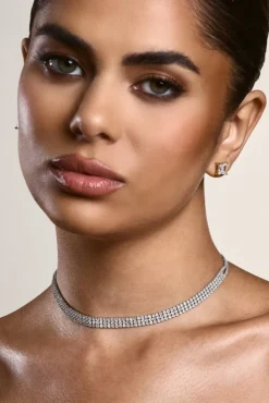 Glimmery | Silver Diamante Necklace