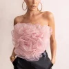 Glorious | Pink Strapless Organza Corset Top