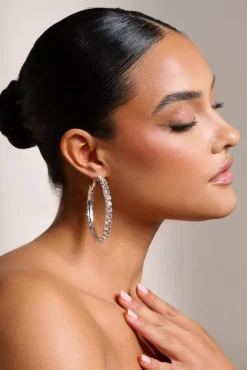 Grace | Silver Chunky Diamante Hoop