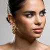 Greta | Gold Twisted Hoop Earrings