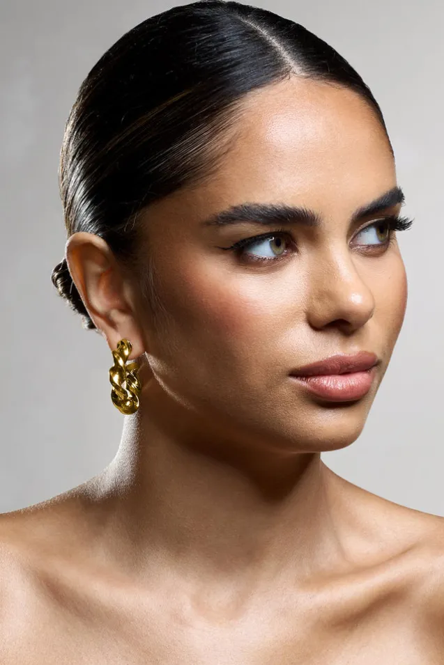 Greta | Gold Twisted Hoop Earrings