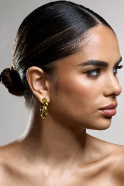 Greta | Gold Twisted Hoop Earrings