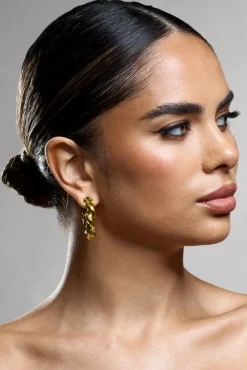 Greta | Gold Twisted Hoop Earrings