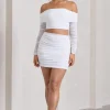 Ground Rules | White Ruched Mesh Mini Skirt