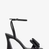 Headlines | Black Ankle Strap Heeled Sandals With Diamante Bows