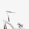 Headlines | Silver Ankle Strap Heeled Sandals With Diamante Bows
