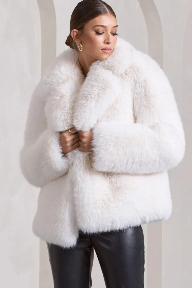 Hot Toddy | Cream Short Faux Fur Coat