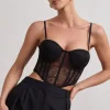 Imagination | Black Lace Structured Corset Top