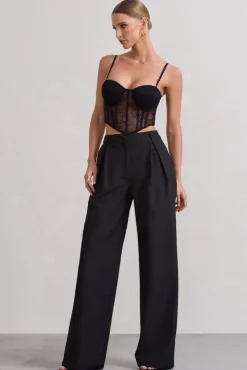 Imagination | Black Lace Structured Corset Top