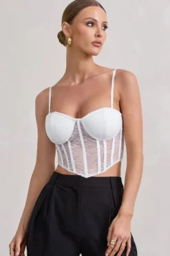 Imagination | White Lace Structured Corset Top