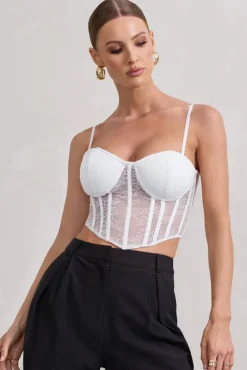 Imagination | White Lace Structured Corset Top