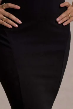 Impress Me | Black Strapless Bandeau Fishtail Maxi Dress