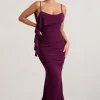 In Whispers | Burgundy Split Maxi Dress