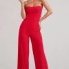Janon | Red Sweetheart Bandeau Jumpsuit