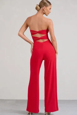 Janon | Red Sweetheart Bandeau Jumpsuit