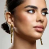 Jolene | Gold Rectangular Drop Earrings