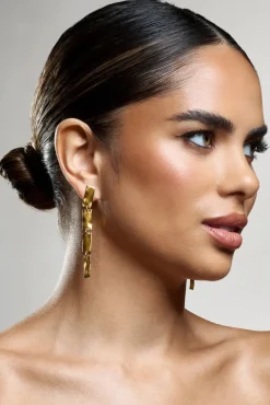 Jolene | Gold Rectangular Drop Earrings