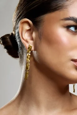 Jolene | Gold Rectangular Drop Earrings