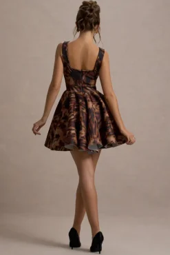 Kamaria | Animal Print Scoop-Neck Skater Mini Dress