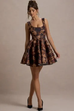 Kamaria | Animal Print Scoop-Neck Skater Mini Dress