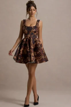 Kamaria | Animal Print Scoop-Neck Skater Mini Dress