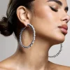 Kassandra | Silver Diamante Hoop Earrings