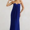 Kaz | Royal Blue Chiffon Sweetheart Maxi Dress