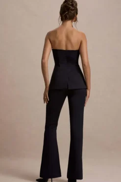 Kehlani | Black High Waist Wide Leg Trousers