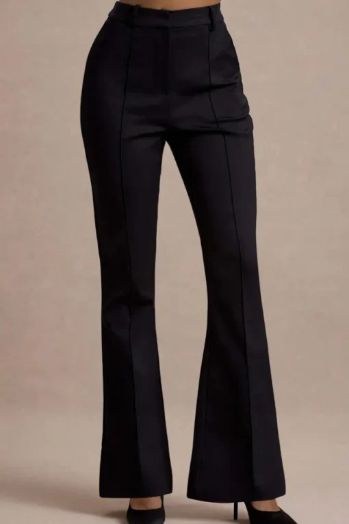 Kehlani | Black High Waist Wide Leg Trousers
