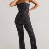 Kehlani | Black Polka Dot High Waist Wide Leg Trousers