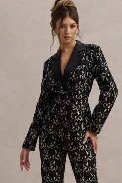Kennedy | Black Lace Tailored Blazer