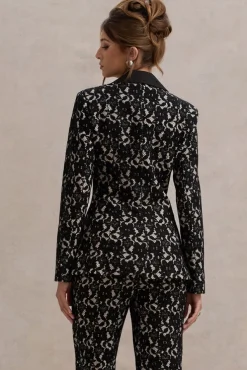 Kennedy | Black Lace Tailored Blazer
