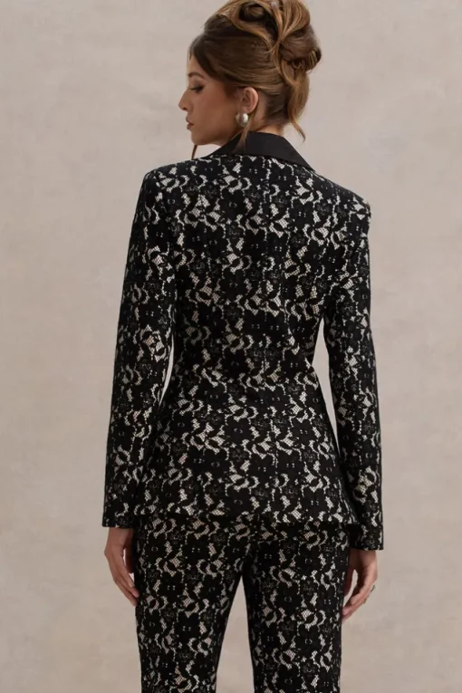 Kennedy | Black Lace Tailored Blazer