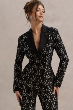 Kennedy | Black Lace Tailored Blazer