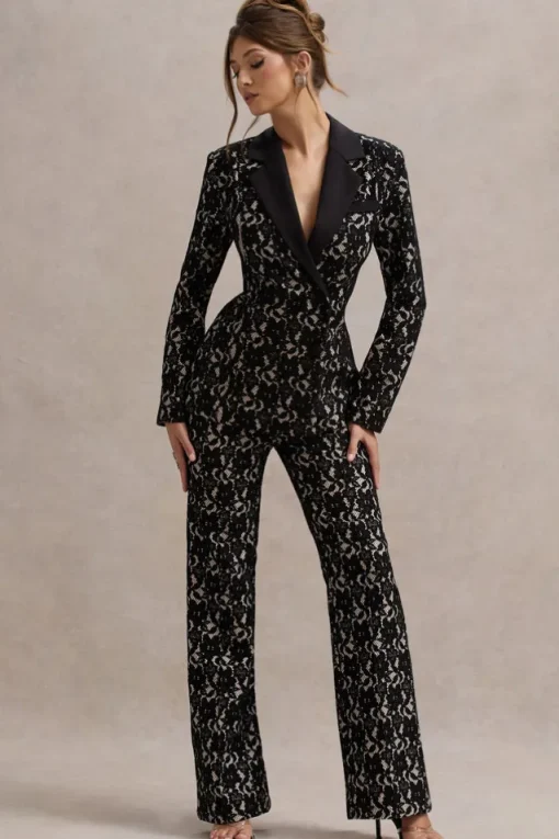 Kennedy | Black Lace Tailored Blazer