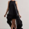 Lacie | Black Sleeveless Mini Dress With Tulle Overlay
