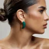 Lavern | Green Chunky Hoop Earrings